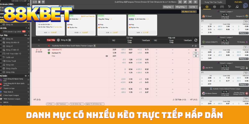 danh muc co nhieu keo truc tiep hap dan Danh mục có nhiều kèo trực tiếp hấp dẫn